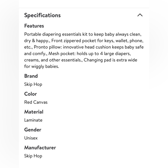 Skip Hop Pronto Baby Portable Changing Station & Diaper Changing Pad Clutch Onyx - Picture 16 of 16